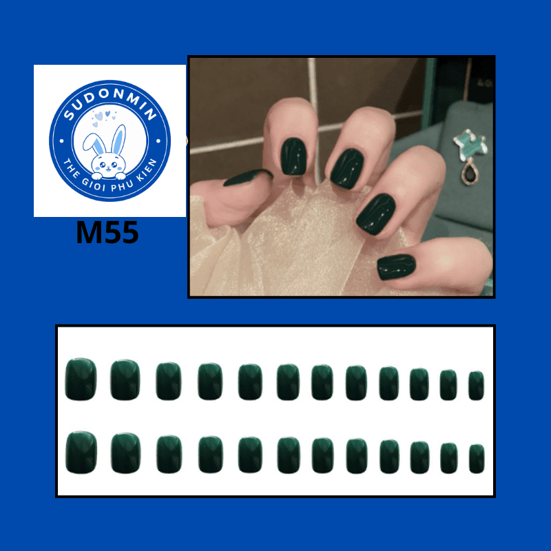 Móng Tay Giả Trơn Form Ngắn Kèm Keo