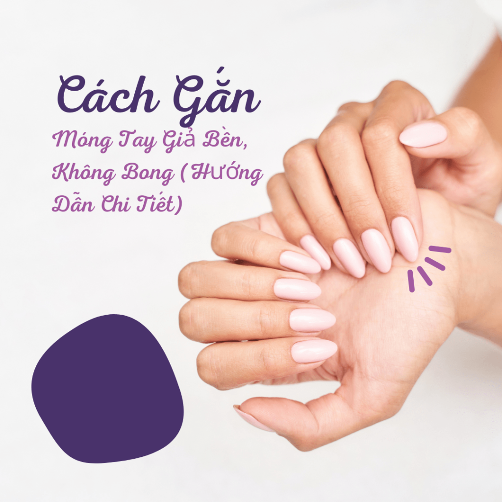 Người phụ nữ đang thực hiện cách gắn móng tay giả bền, không bong tại nhà bằng keo dán móng, giúp móng chắc và giữ lâu hơn.