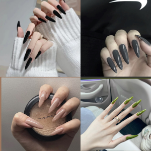 Móng Tay Giả Form Dài Nhọn 24 Móng Freesize Kèm Miếng Dán